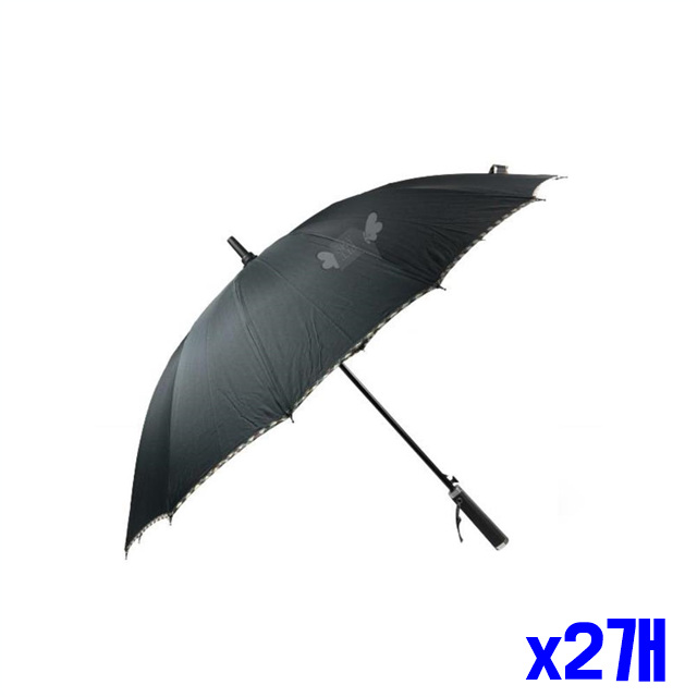 튼튼한 체크 장우산 60x14cm x2개 답례품 패션우산